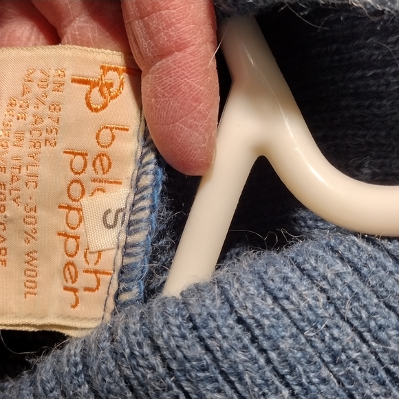 Woman's Blue and Gray Sweater - Picture 3 of 5